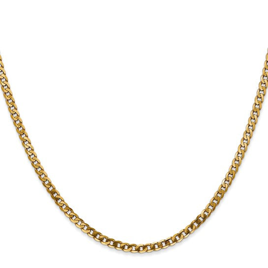 14K Gold Flat Beveled Curb Chain - Barbara Anne's Jewelry