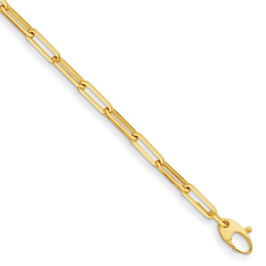 14k Gold Flat 4mm Paperclip Bracelet - Barbara Anne's Jewelry