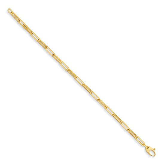 14k Gold Flat 4mm Paperclip Bracelet - Barbara Anne's Jewelry