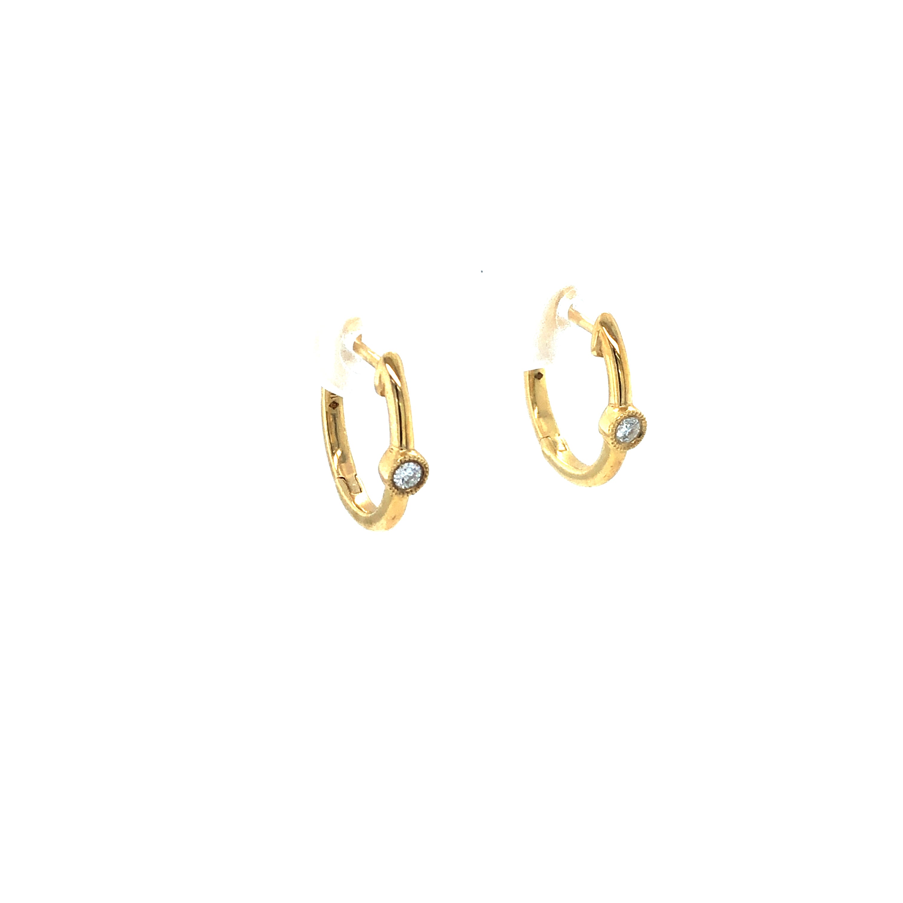 14k Gold Earrings with Diamond - Barbara Anne's Jewelry