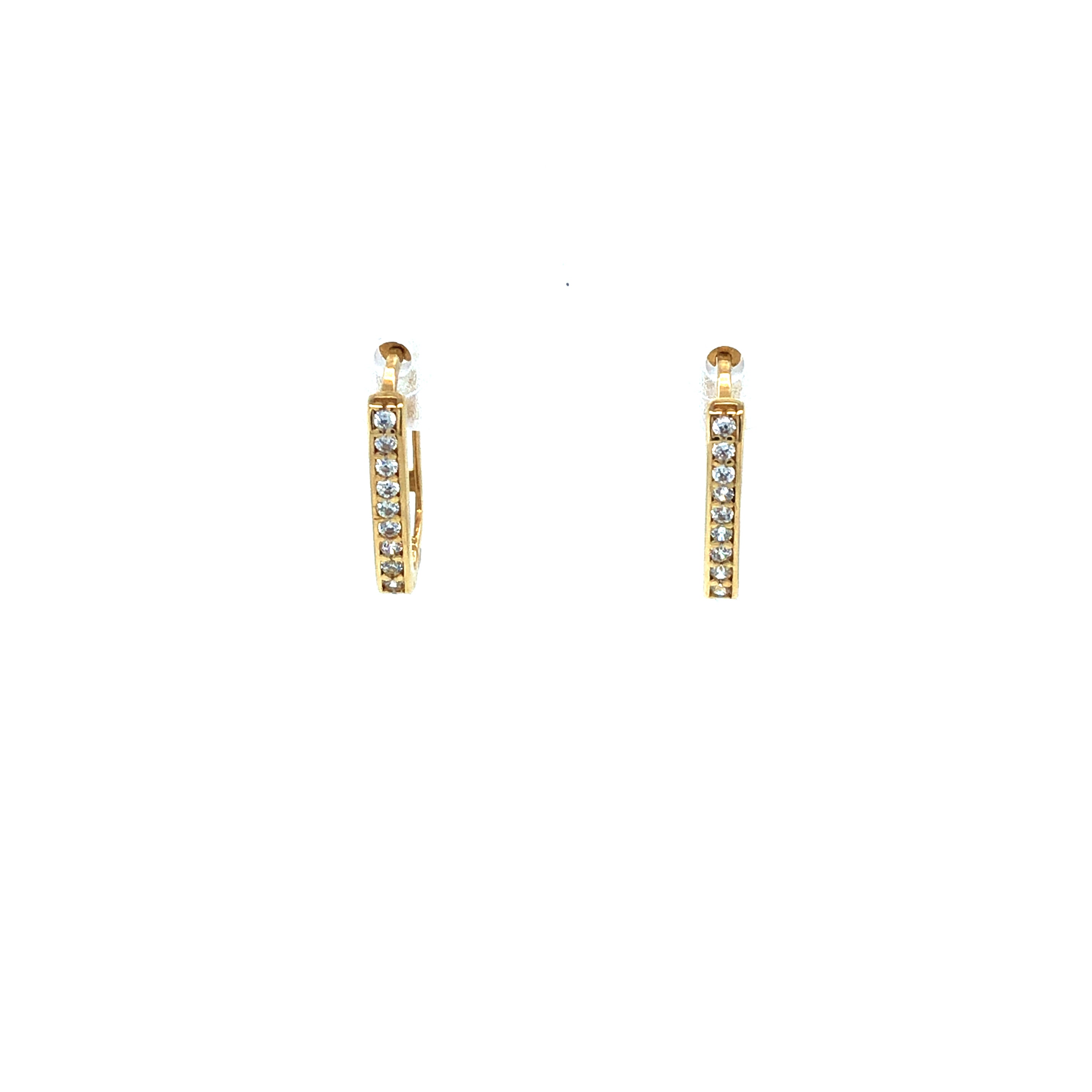 14k Gold Earrings with CZ Diamonds - Barbara Anne's Jewelry