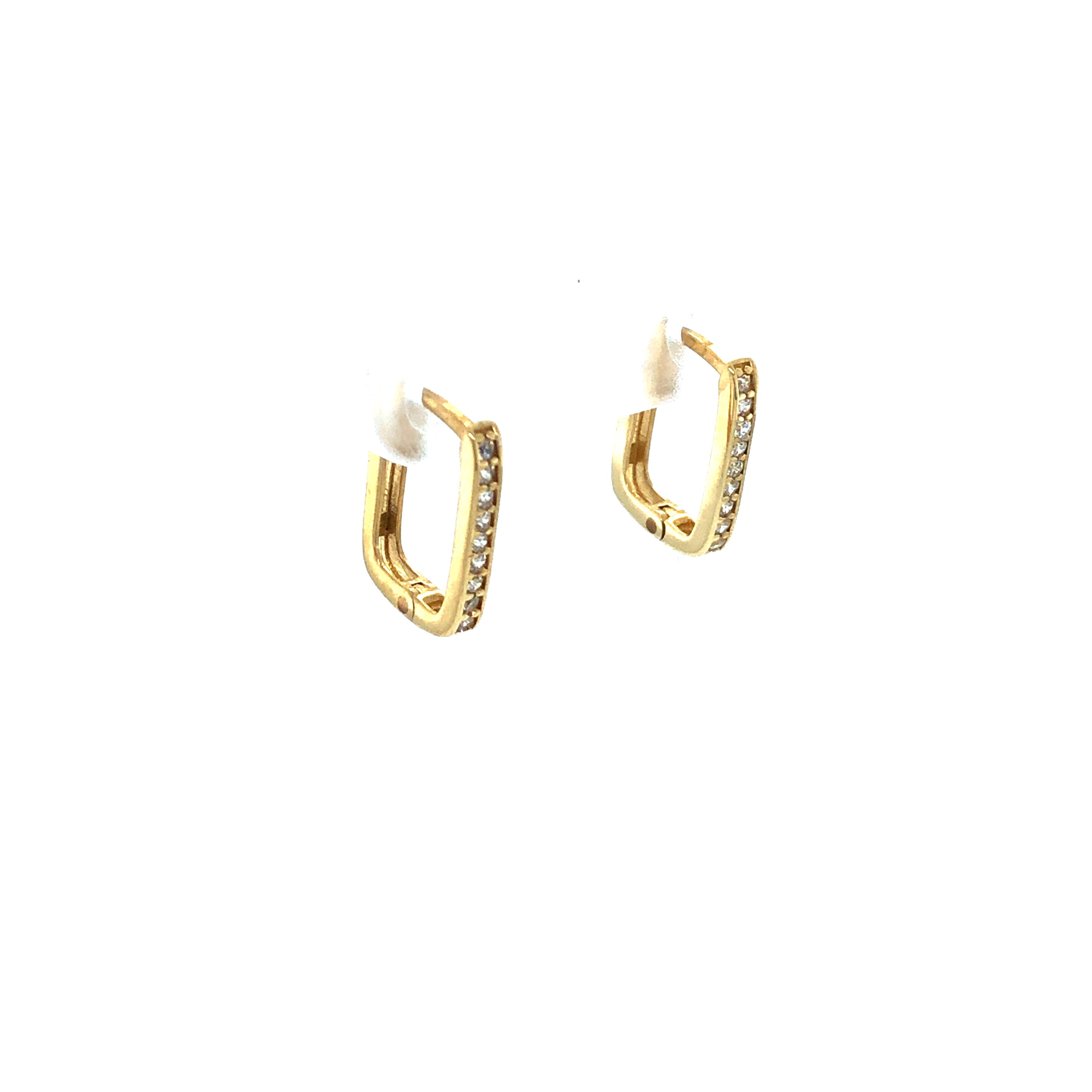 14k Gold Earrings with CZ Diamonds - Barbara Anne's Jewelry