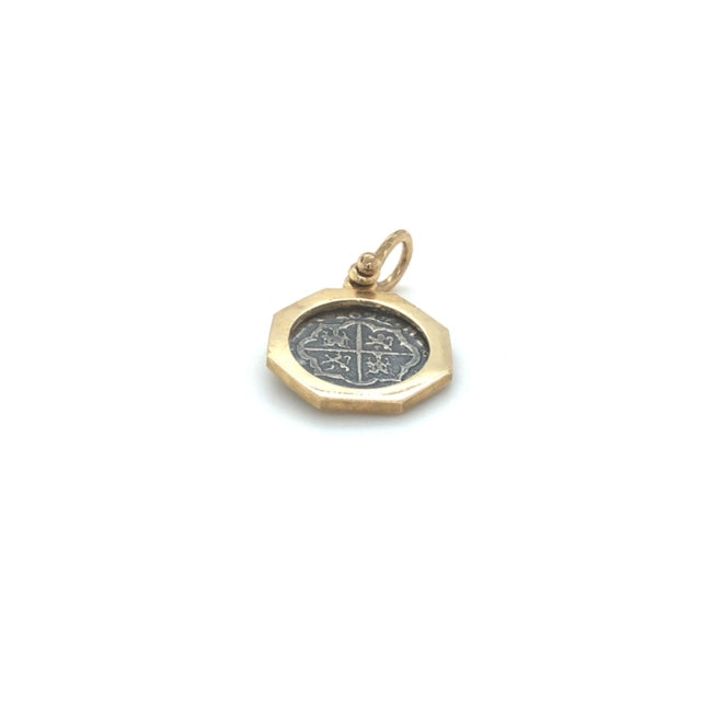Pure Silver Atocha Coin Wrapped in 14k Gold