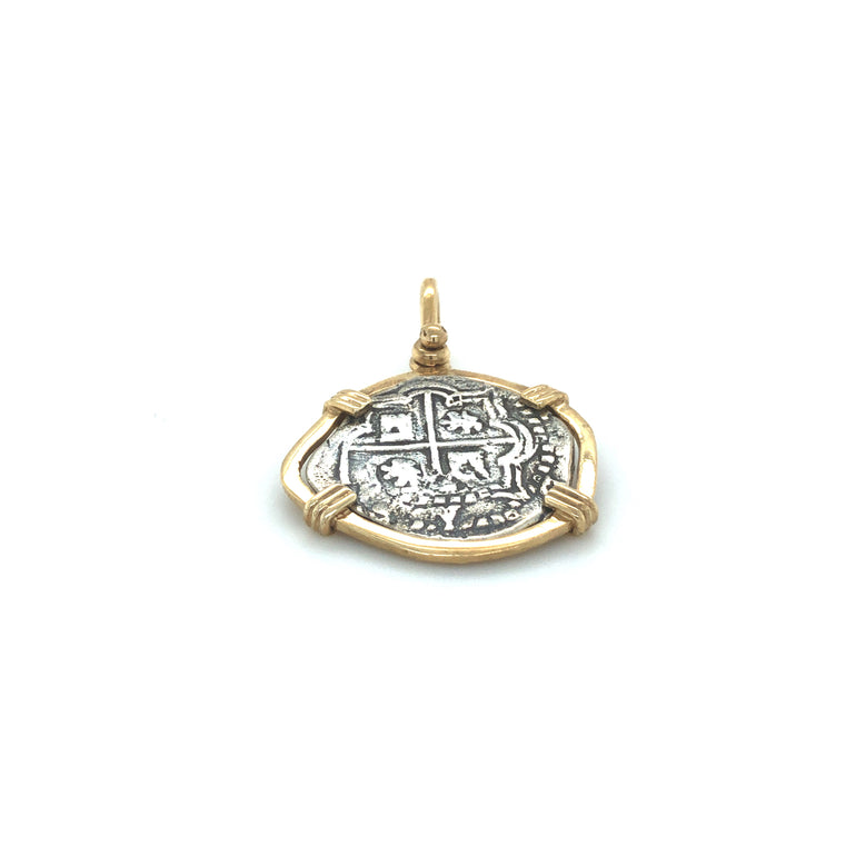 Pure Silver Atocha Coin wrapped in 14k Gold