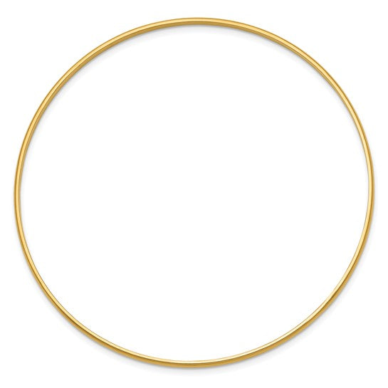 14k Gold Solid Polished Half-Round Slip-On Bangle - Barbara Anne's Jewelry