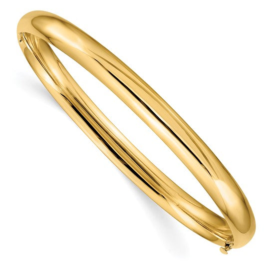14k High Polished Hinged Bangle Bracelet - Barbara Anne's Jewelry