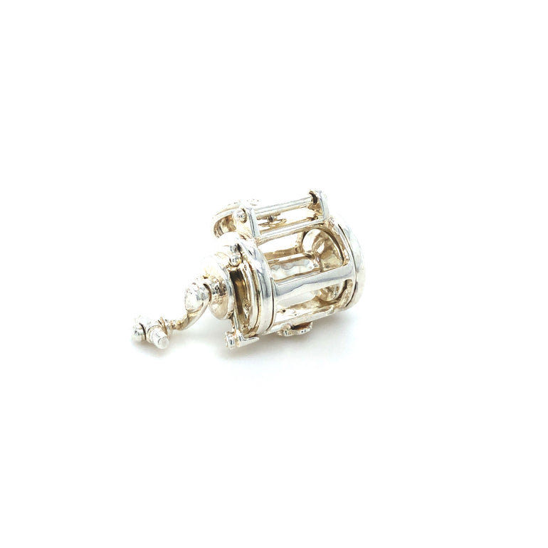 Sterling Silver Fishing Reel Pendant - Barbara Anne's Jewelry
