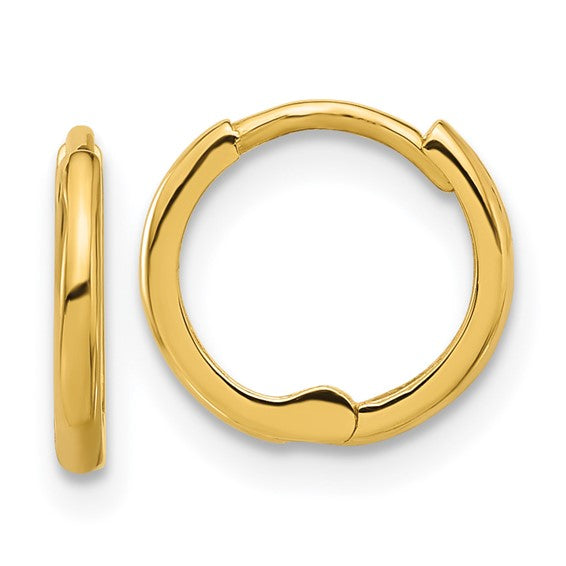 14k Gold Hinged Huggie Hoop Earrings - Barbara Anne's Jewelry 