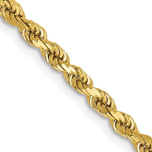 Yellow Gold Diamond Cut Rope Chain - Barbara Anne's Jewelry 