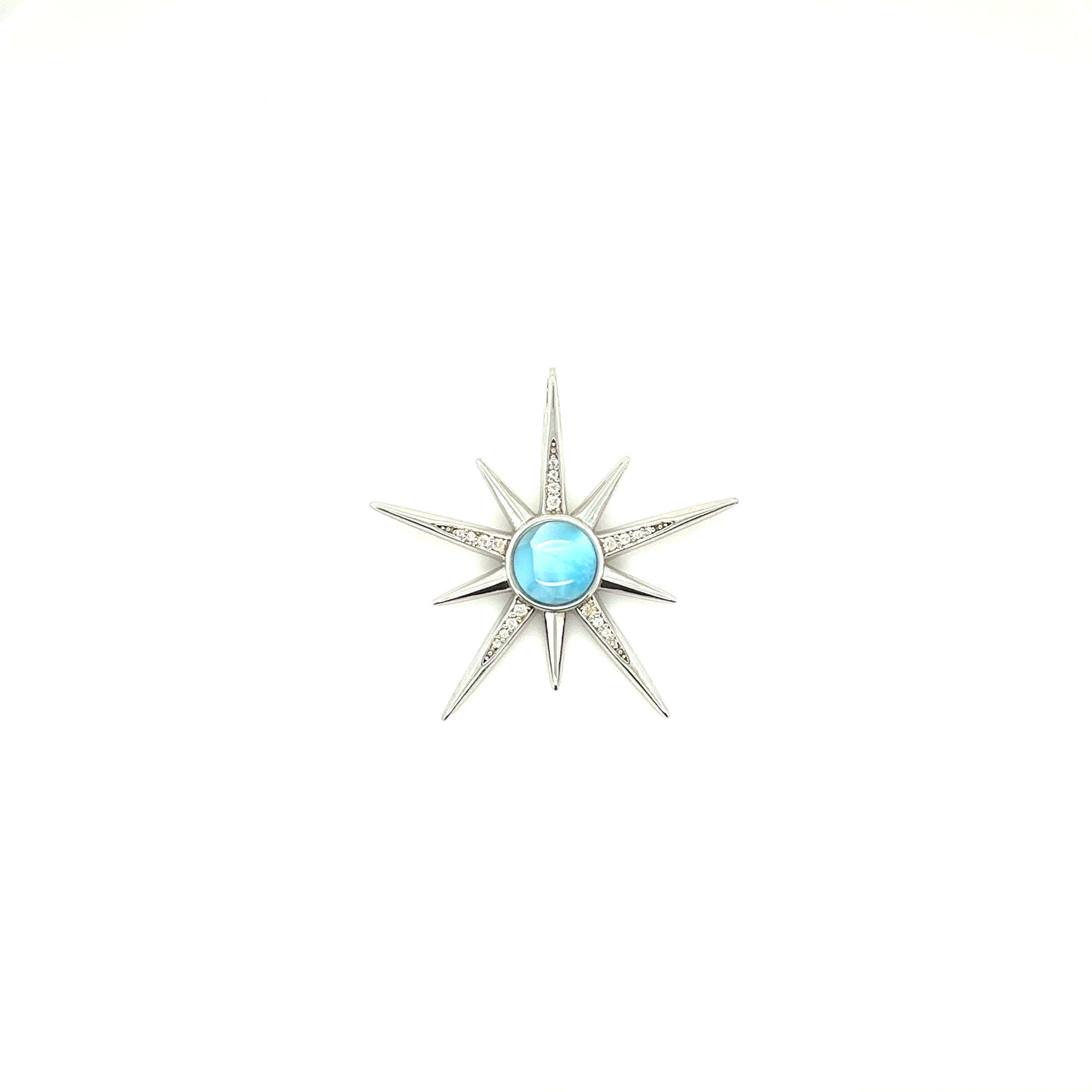 Larimar Sun Pendant - Barbara Anne's Jewelry 