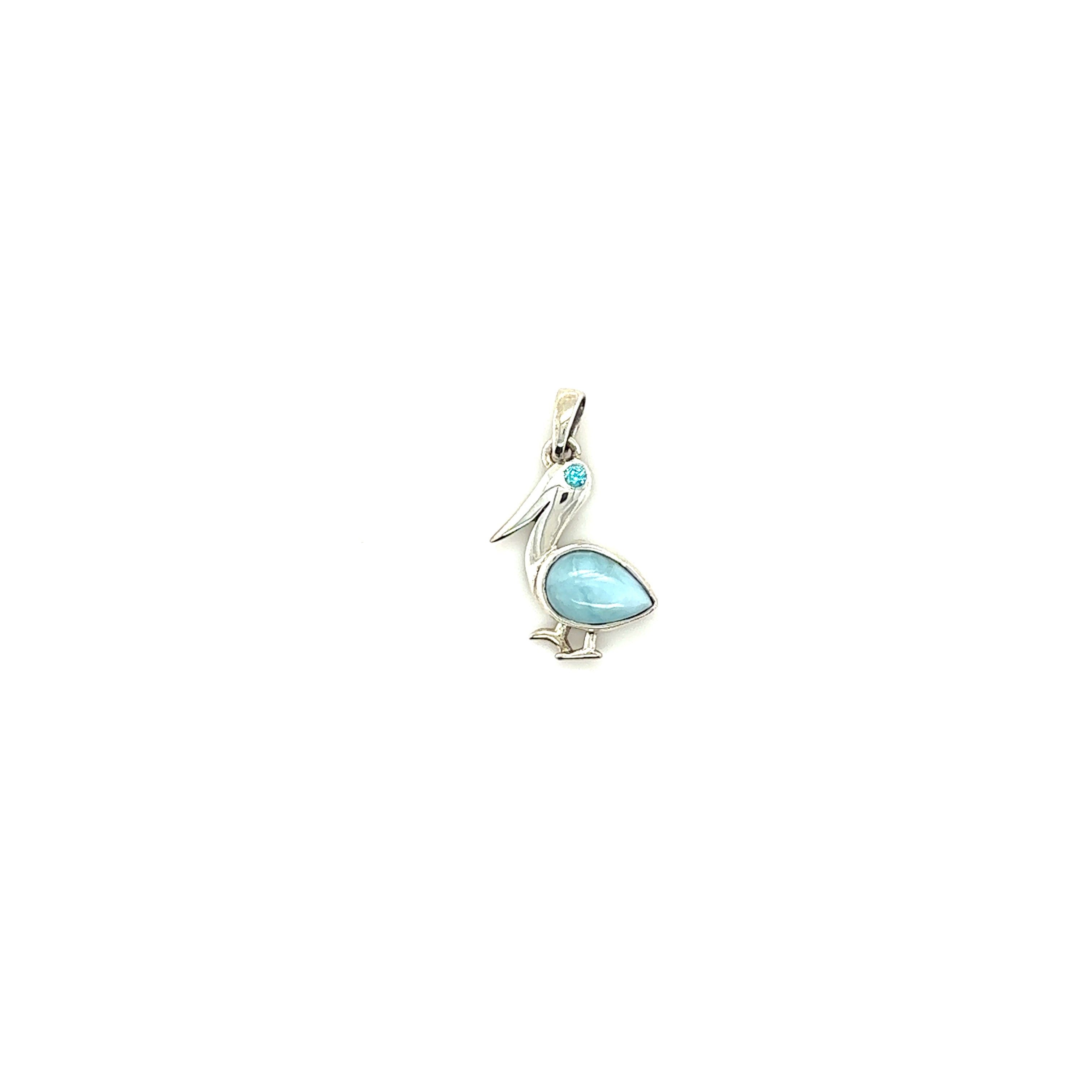 Larimar Pelican Pendant - Barbara Anne's Jewelry 