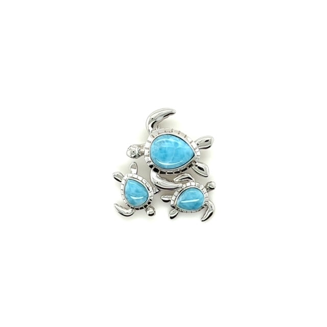 Larimar Turtles Pendant - Barbara Anne's Jewelry 