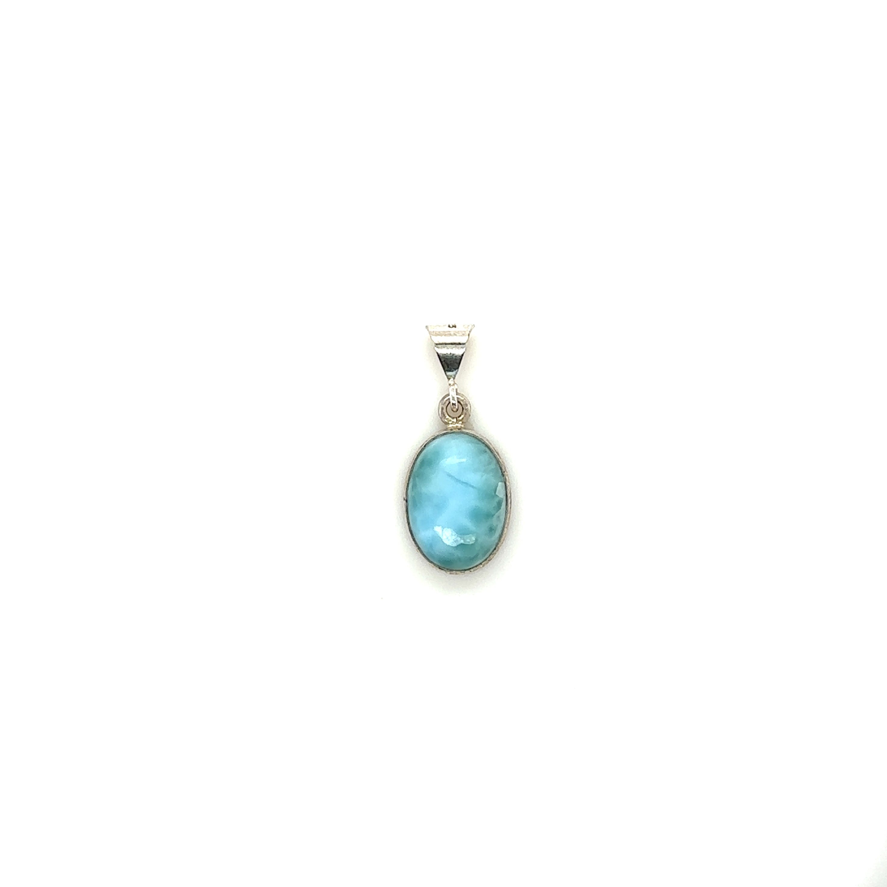 Oval Larimar Pendant - Barbara Anne's Jewelry 