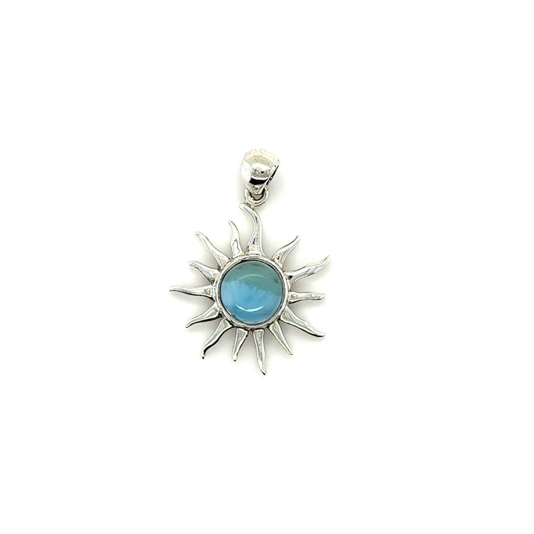 Larimar Sun Pendant - Barbara Anne's Jewelry 