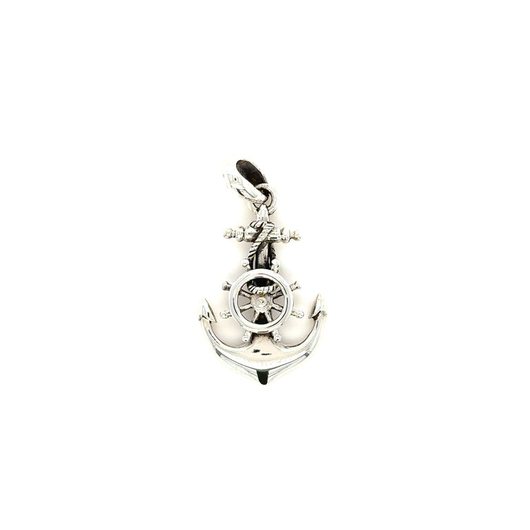 Sterling Silver Anchor Pendant - Barbara Anne's Jewelry 