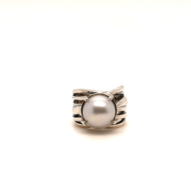 Sterling Silver Pearl Ring - Barbara Anne's Jewelry 