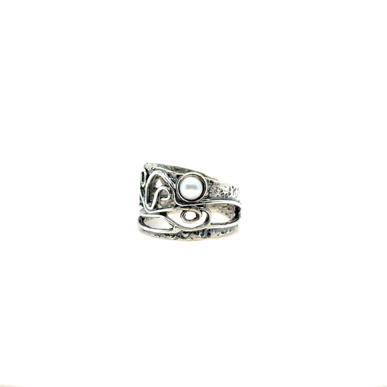 Sterling Silver Pearl Ring - Barbara Anne's Jewelry 