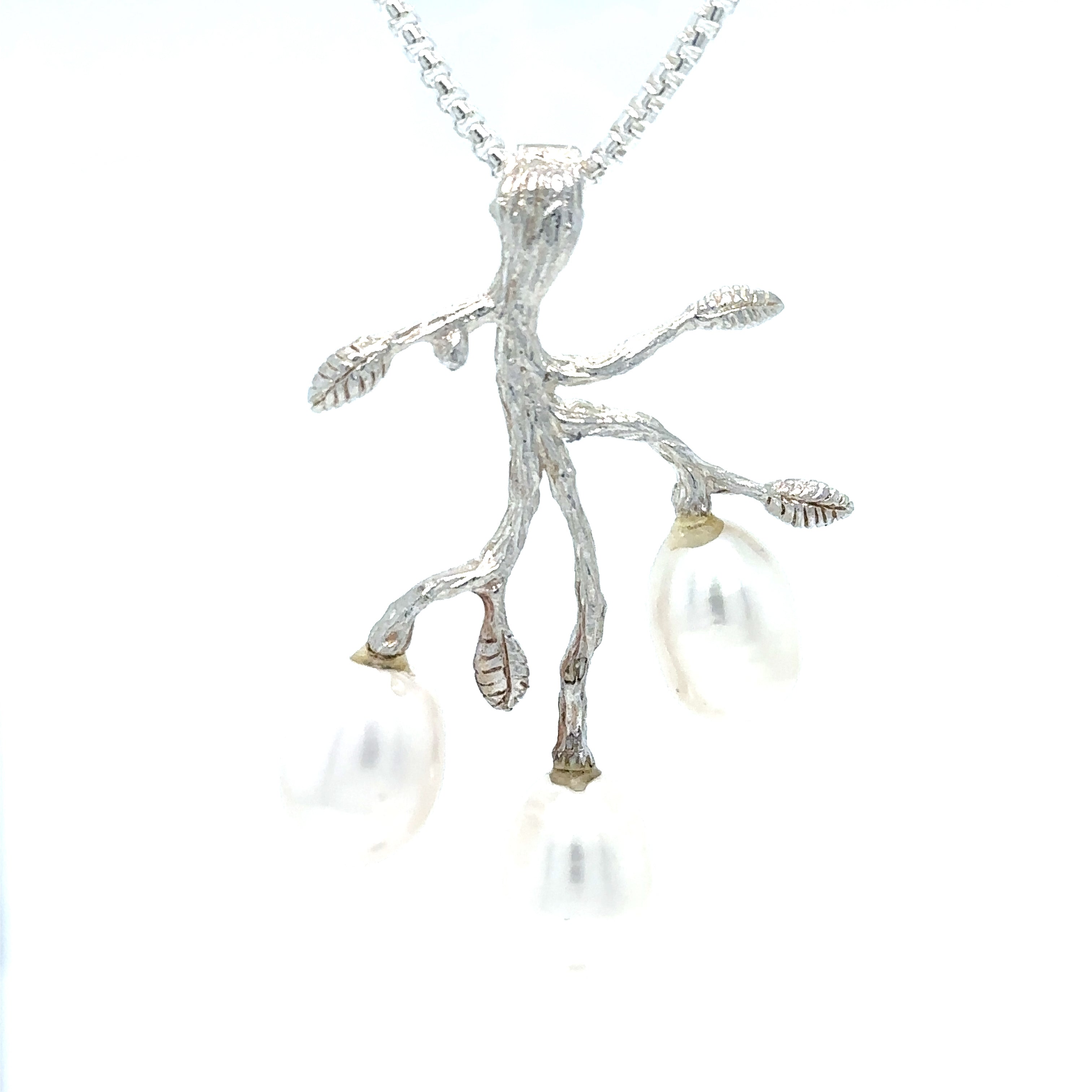 Sterling Silver Pearl Pendant - Barbara Anne's Jewelry 