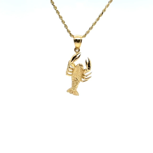 14k Gold Lobster Pendant - Barbara Anne's Jewelry 