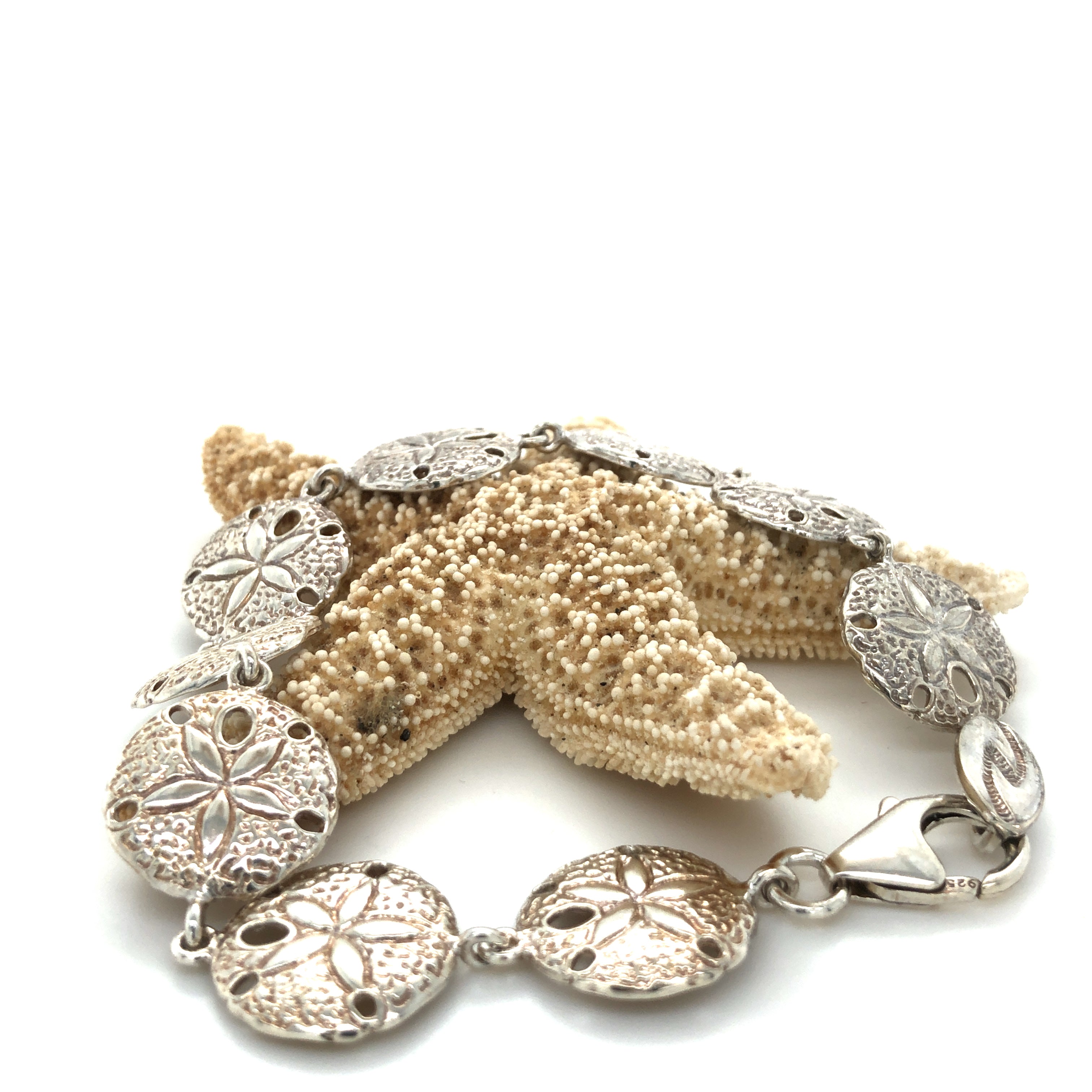 Sterling Silver Sand Dollar Bracelet - Barbara Anne's Jewelry 