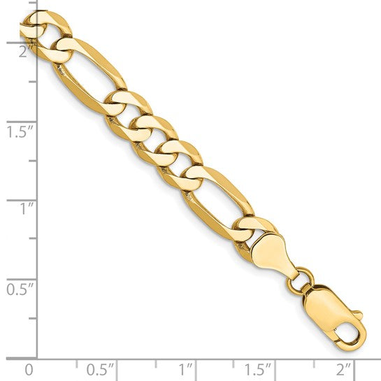 14k Gold Flat Figaro Bracelet - Barbara Anne's Jewelry 