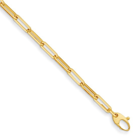 14k Gold Flat 4mm Paperclip Bracelet - Barbara Anne's Jewelry 