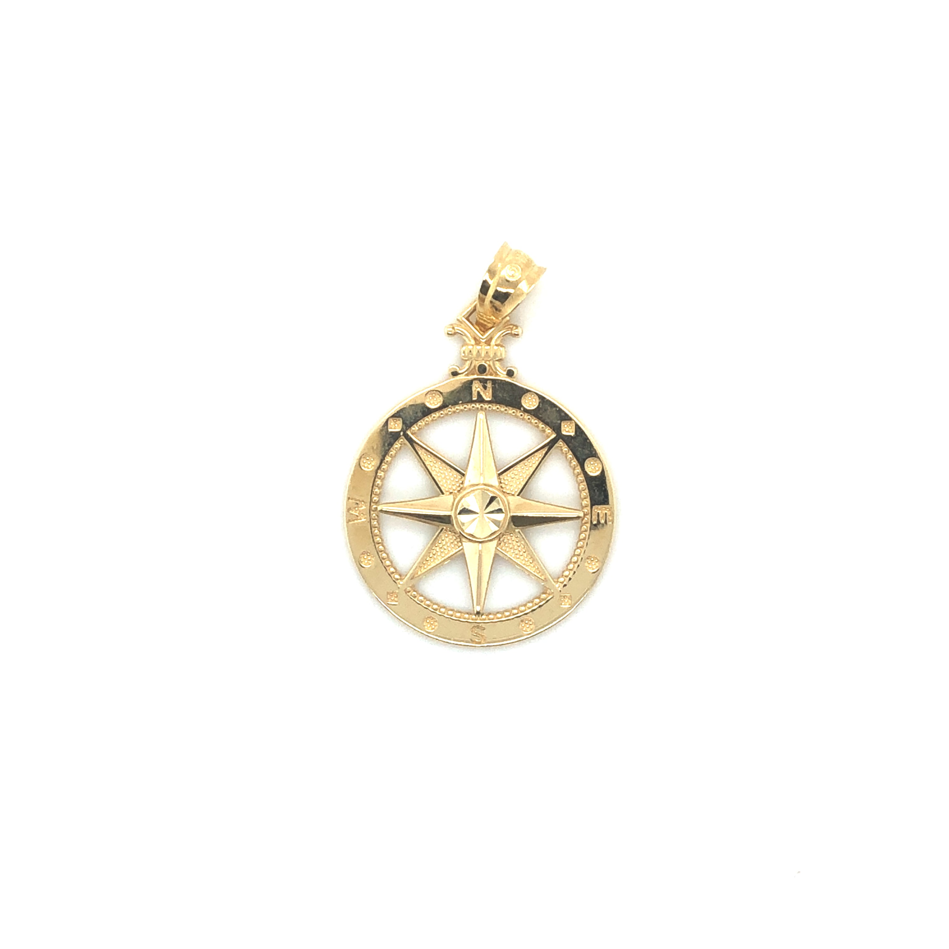 14k Gold Compass Pendant - Barbara Anne's Jewelry 