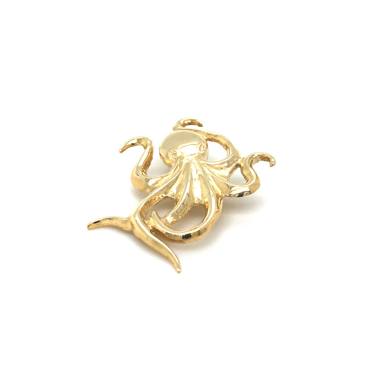 14k Gold Octopus Pendant - Barbara Anne's Jewelry 