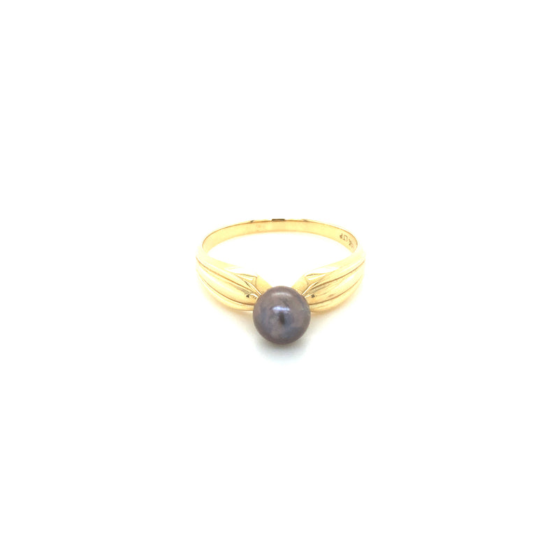 14k Gold Ring with Natural Pearl - Barbara Anne's Jewelry 