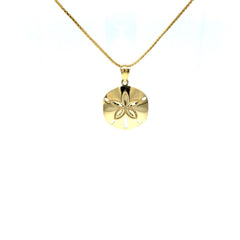 Beach jewelry 14k gold sand dollar pendant 