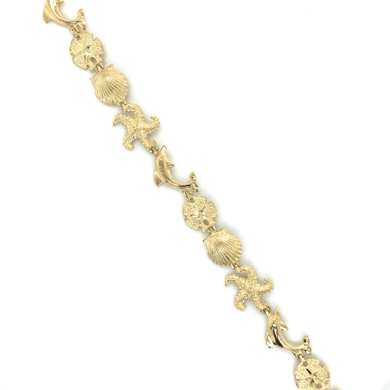 14k Gold Sea Life Bracelet - Barbara Anne's Jewelry 