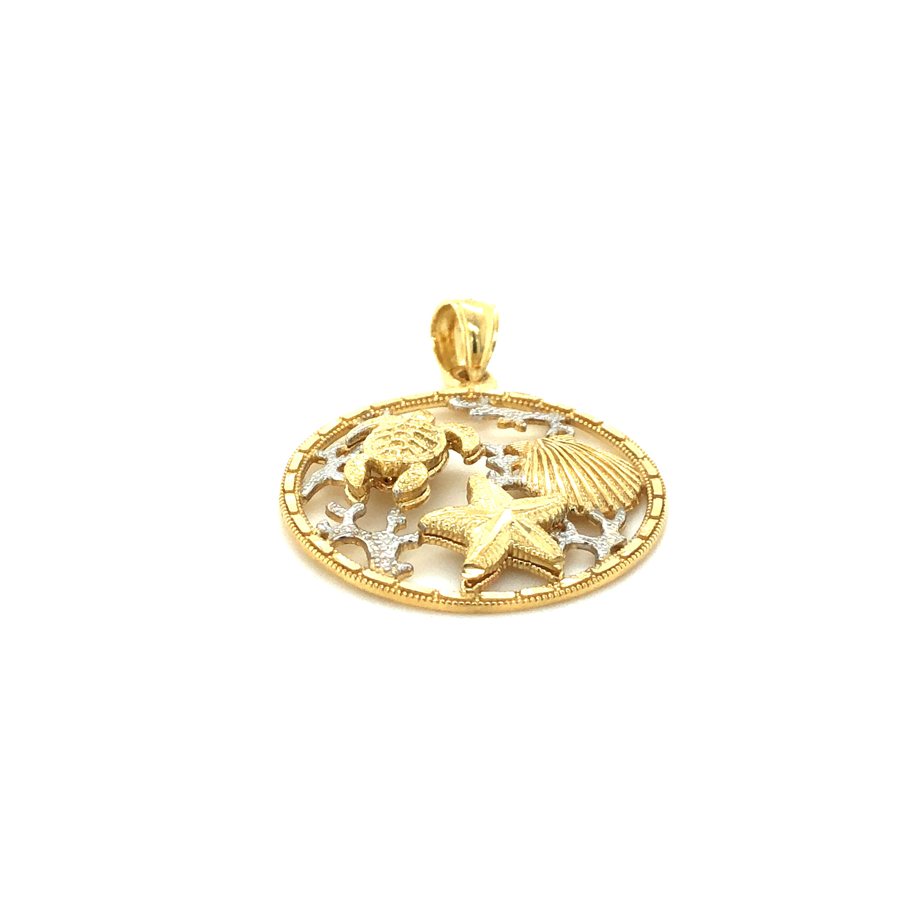 14k Gold Sea Life Pendant - Barbara Anne's Jewelry 