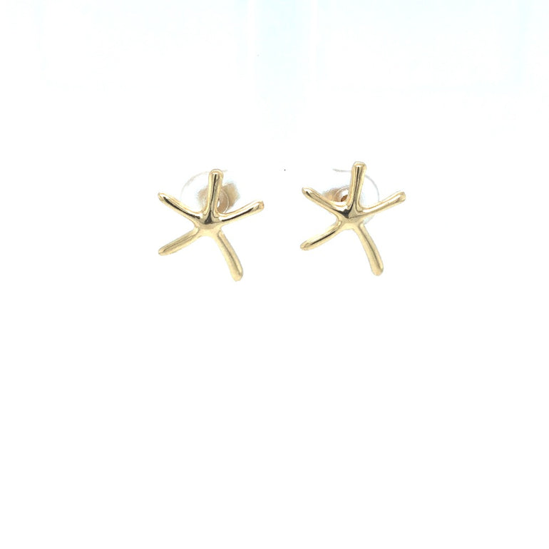 14k Gold Starfish Earrings