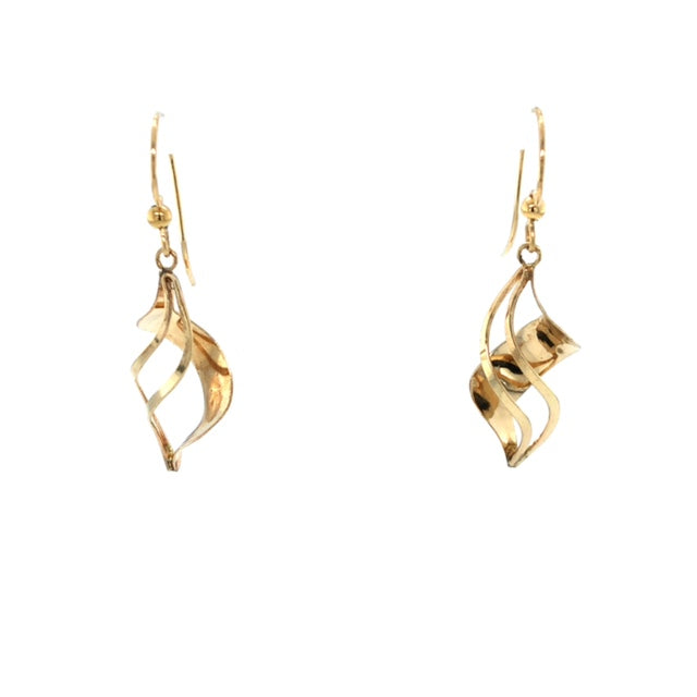 14k Gold Swirl Earrings - Barbara Anne's Jewelry 