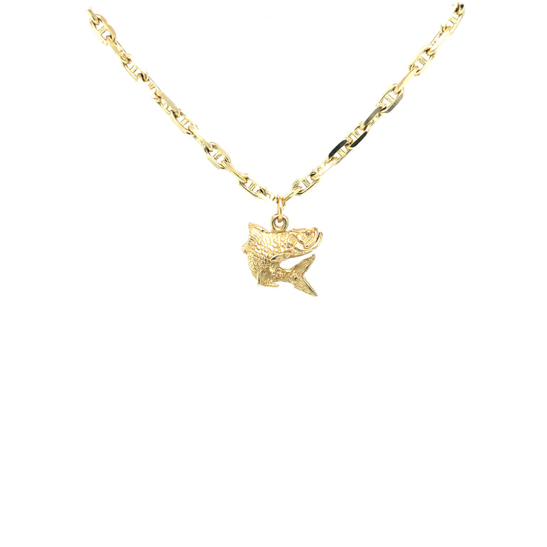 14k Gold Tarpon Pendant - Barbara Anne's Jewelry 