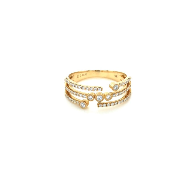 14k Yellow Gold layered diamond ring 