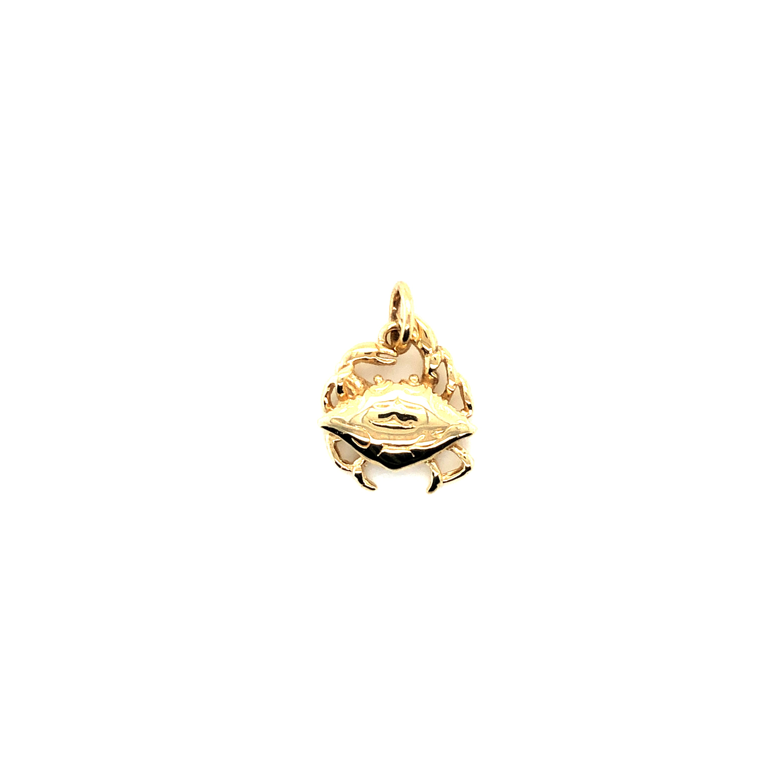 14k Gold Crab Pendant - Barbara Anne's Jewelry 