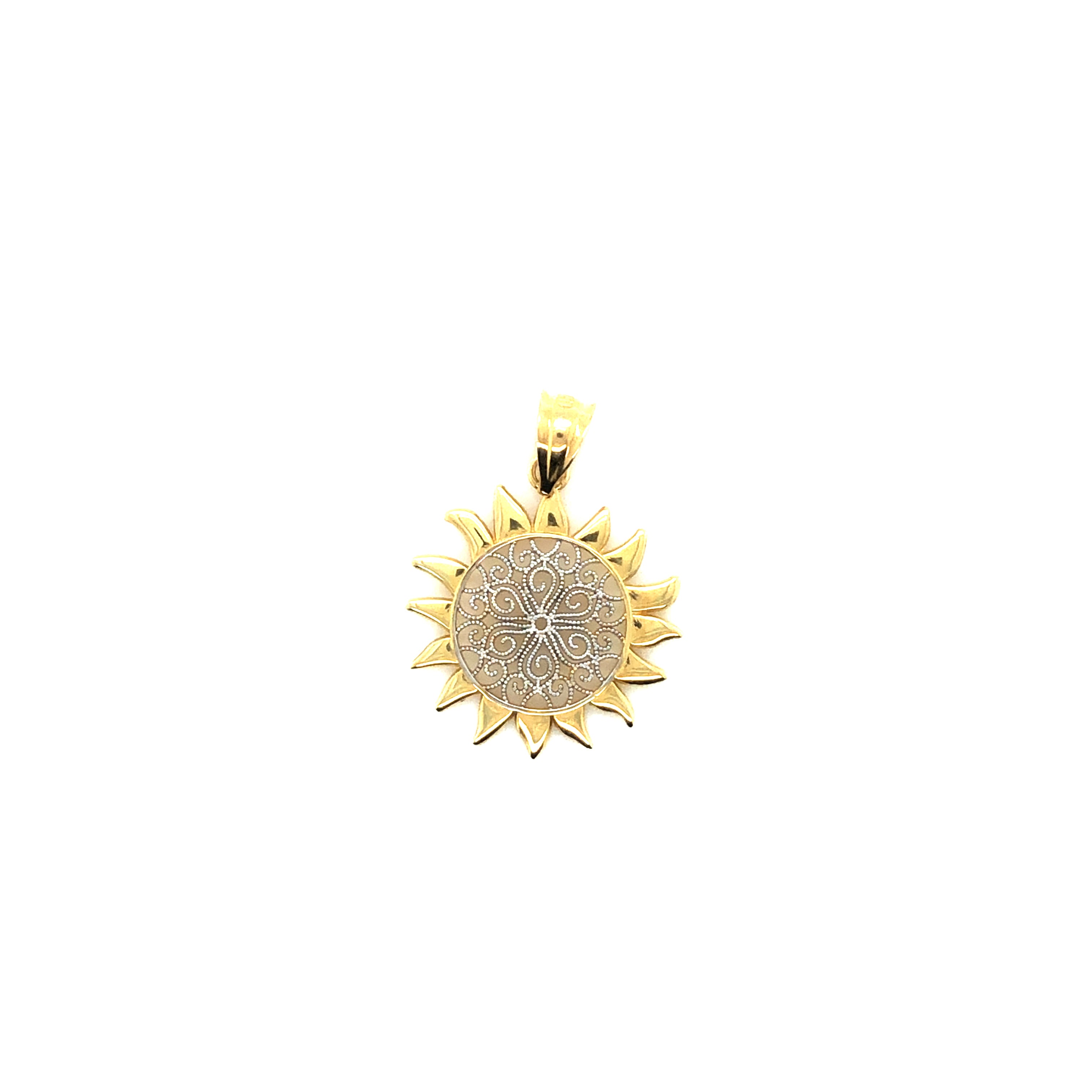 14k Gold Sun Pendant - Barbara Anne's Jewelry 