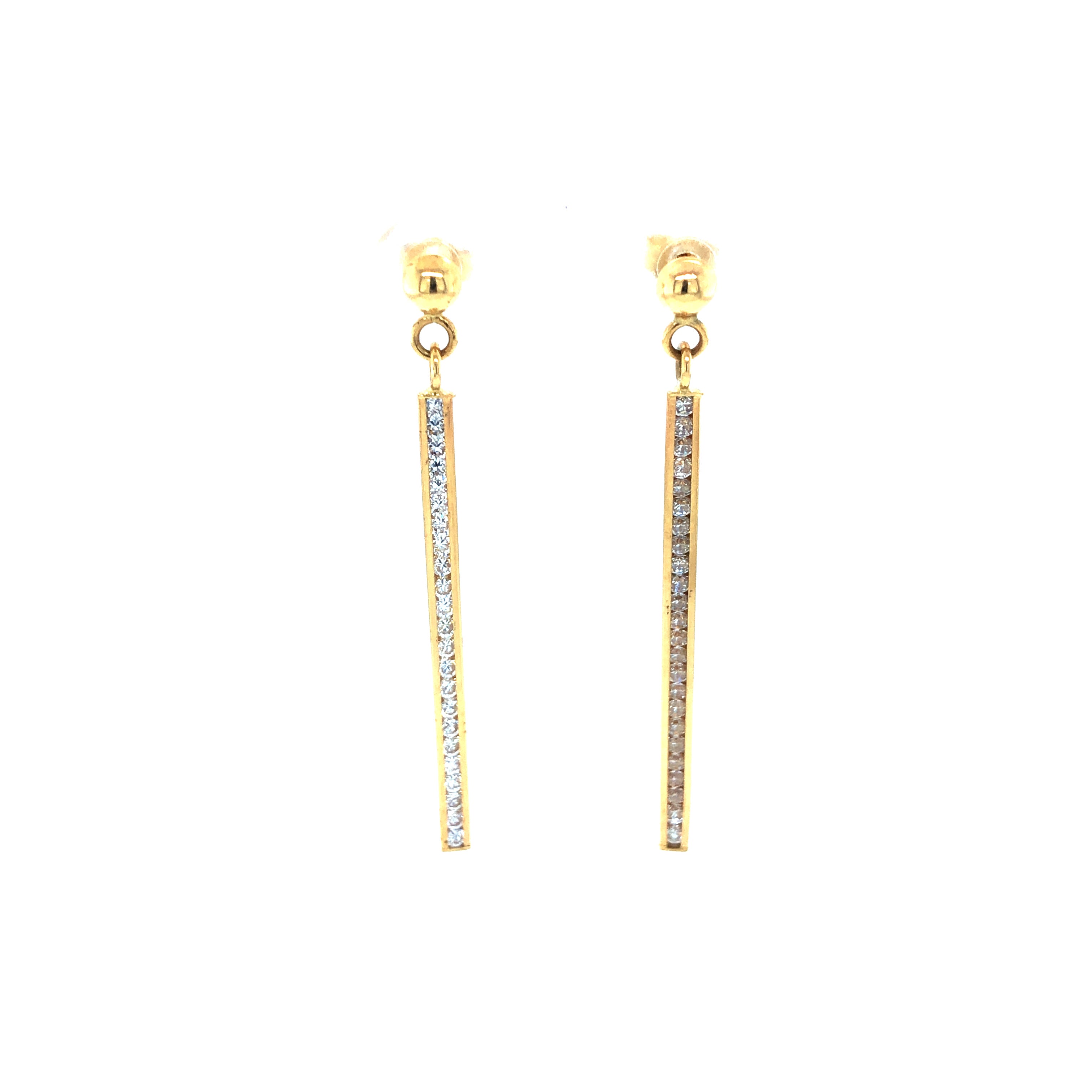 14k Gold Earrings with CZ Diamonds - Barbara Anne's Jewelry 