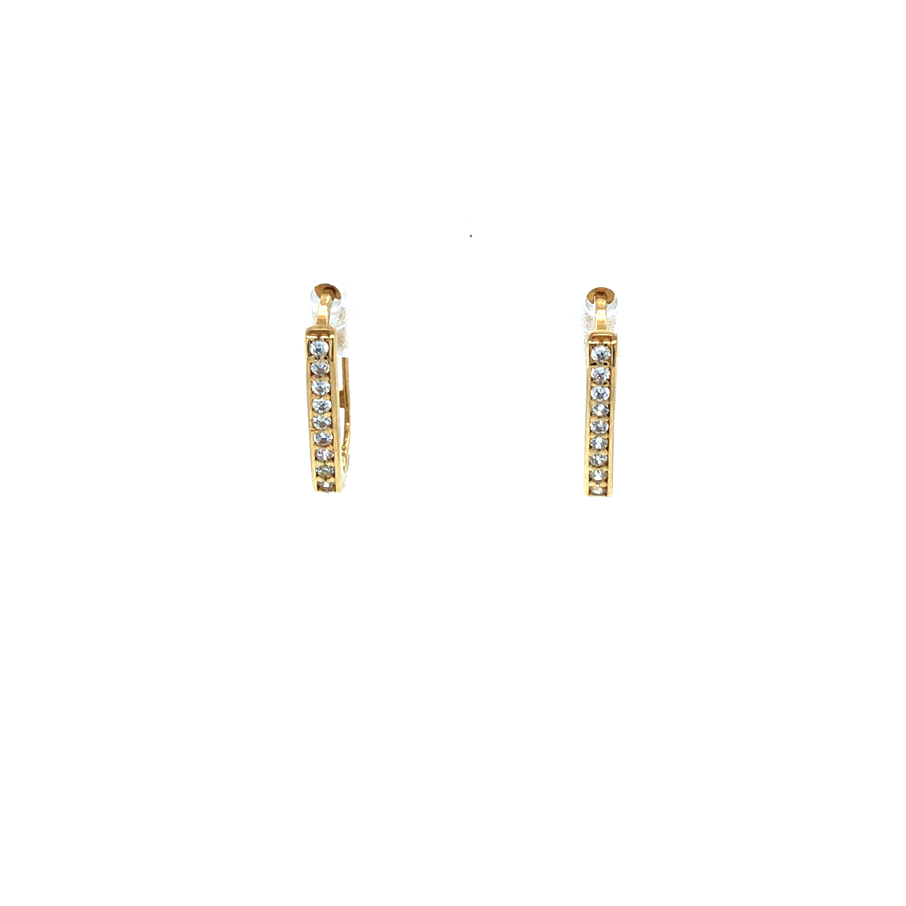 14k Gold Earrings with CZ Diamonds - Barbara Anne's Jewelry 