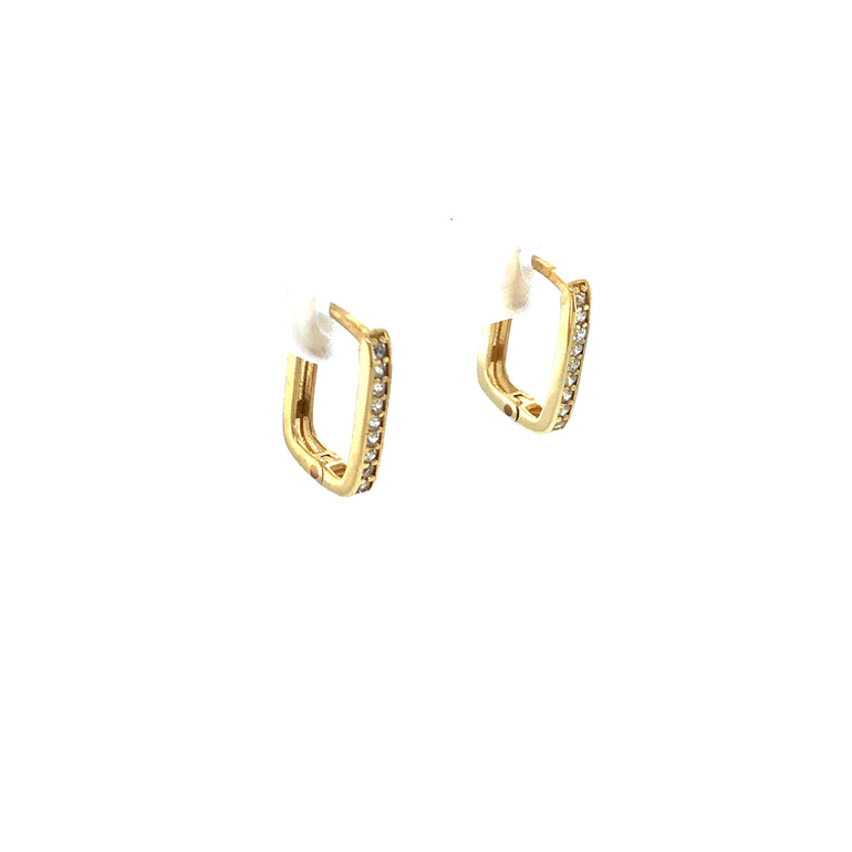 14k Gold Earrings with CZ Diamonds - Barbara Anne's Jewelry 