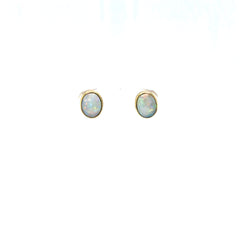 Opal Earrings wrapped in 14k Gold - Barbara Anne's Jewelry 