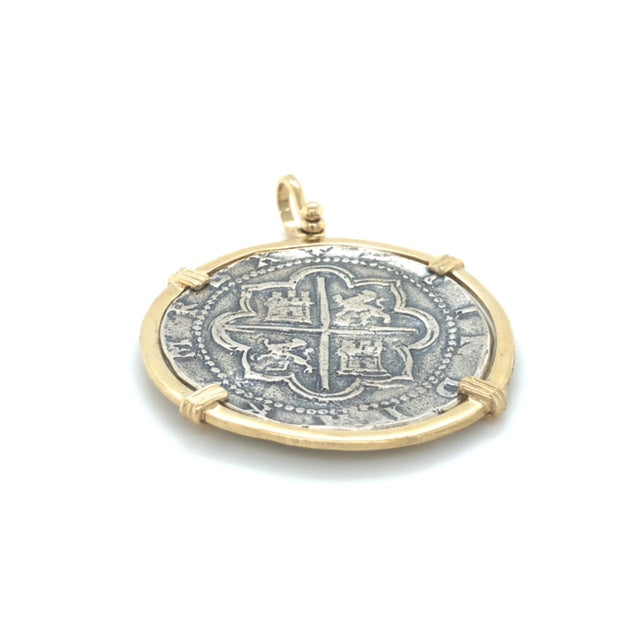 Pure Silver Atocha Coin Wrapped in 14k Gold