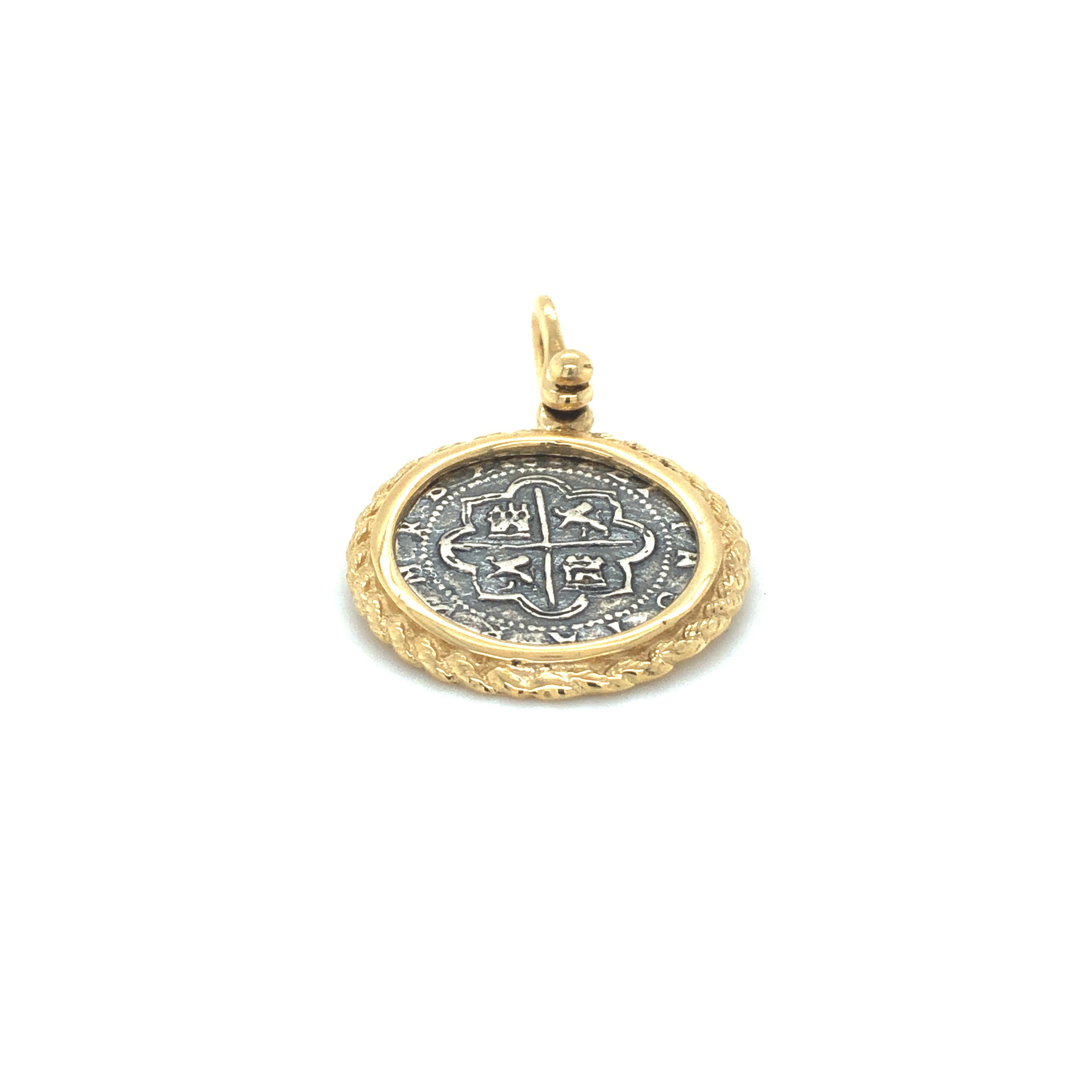 Pure Silver Atocha Coin wrapped in 14k Gold 