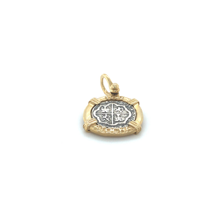 Pure Silver Atocha Coin Wrapped in 14k Gold