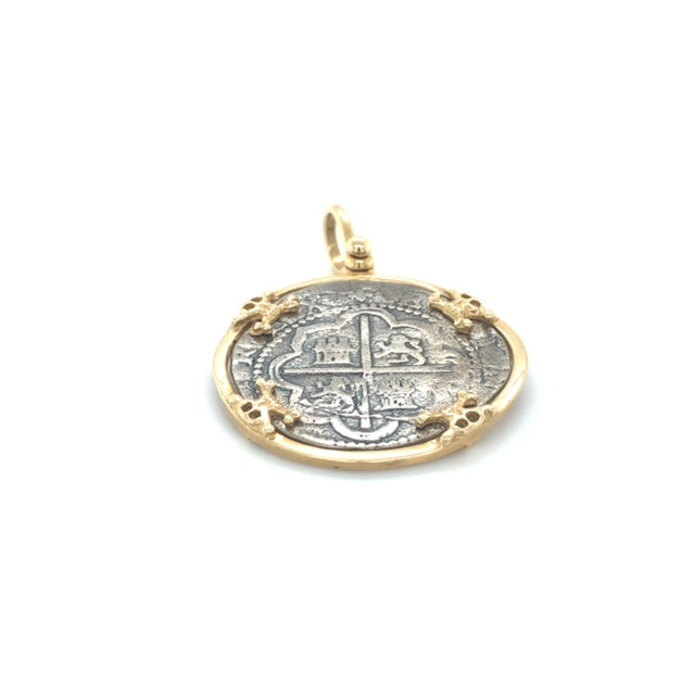 Pure Silver Atocha Coin Wrapped in 14k Gold