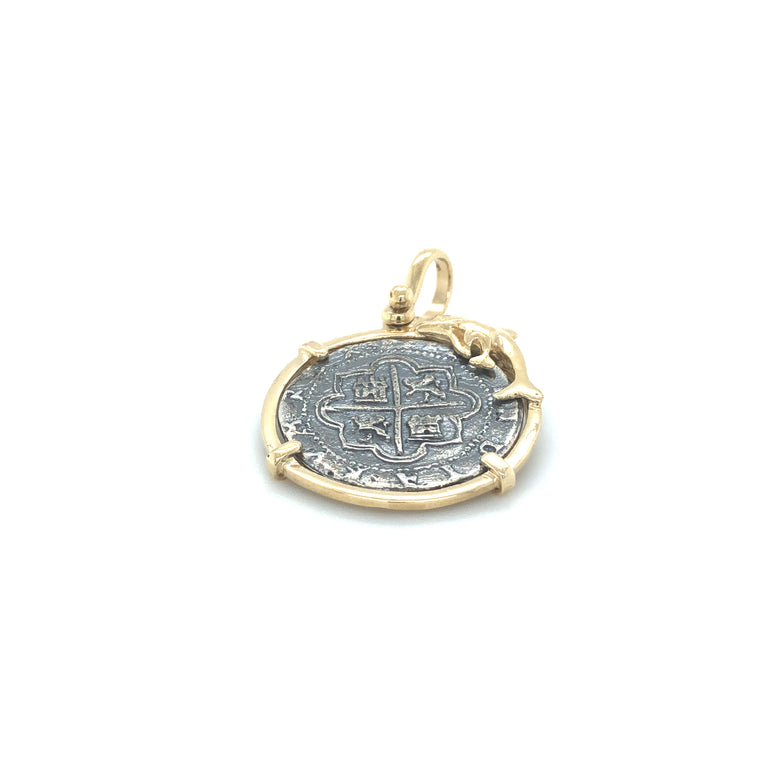 Pure Silver Atocha Coin Wrapped in 14k Gold