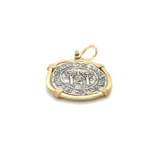 Pure Silver Atocha Coin wrapped in 14k Gold