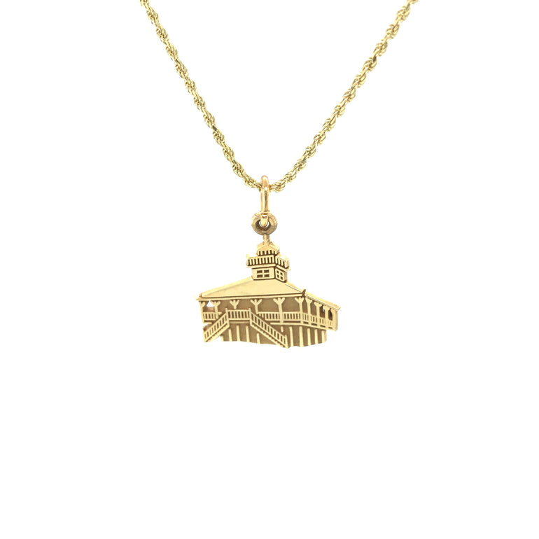 Boca Grande lighthouse pendant on a 14k gold chain