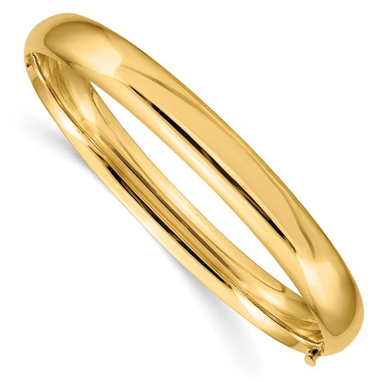 14k High Polished Hinged Bangle Bracelet - Barbara Anne's Jewelry 